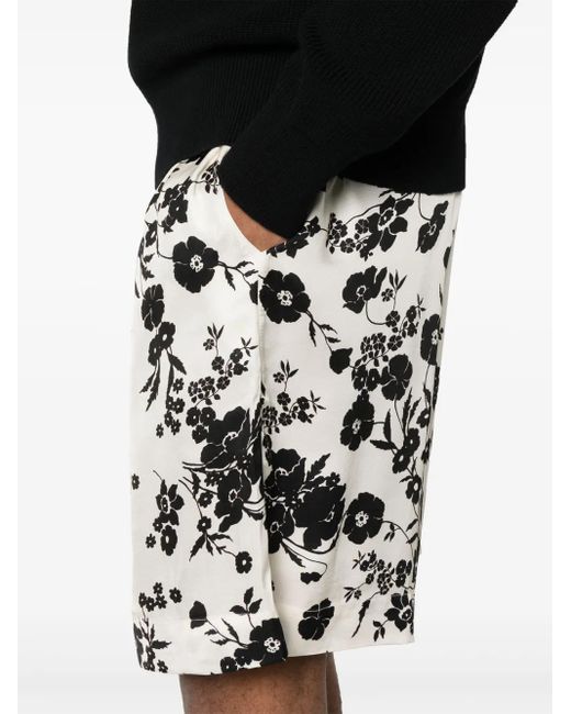 Laneus White Shorts Mit Blumen-Print