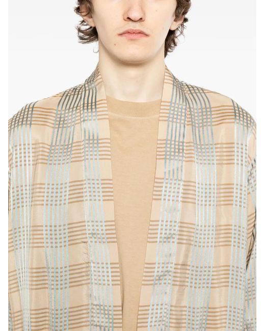 Uma Wang Natural Plaid Jacket for men