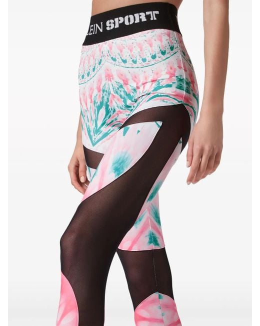Philipp Plein Blue Logo-Waistband Jogging Leggings
