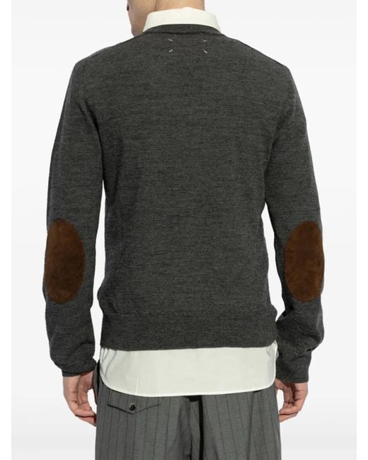 Maison Margiela Gray Crew-Neck Wool Jumper for men
