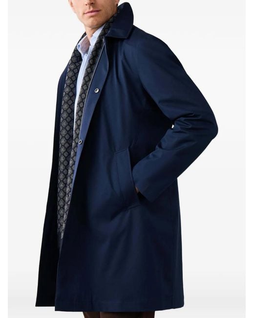 Hackett Blue Sloane Mac Raincoat for men