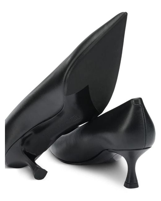 Sergio Levantesi Black Pointed Leather Pumps