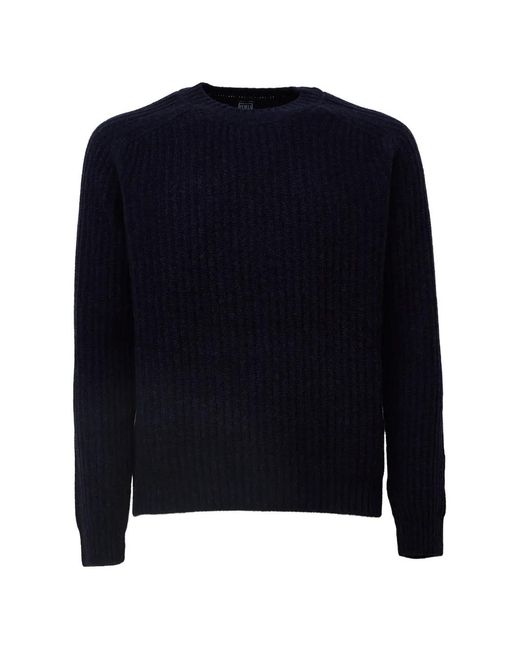 Fedeli Blue Ladak Ribbed-Knit Sweater for men