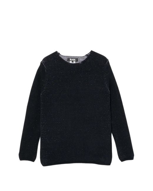 COMME DES GARÇON BLACK Blue Round-Neck Long-Sleeve Jumper