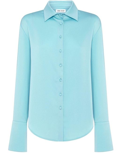 Anna Quan Blue The Lana Button-down Shirt