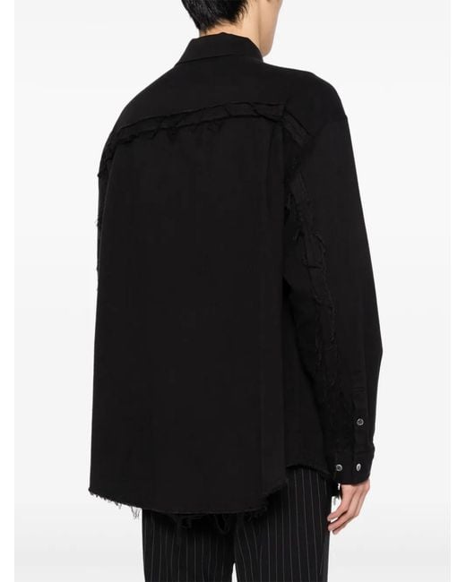 Undercover Black Fringe-Edged Shirt for men