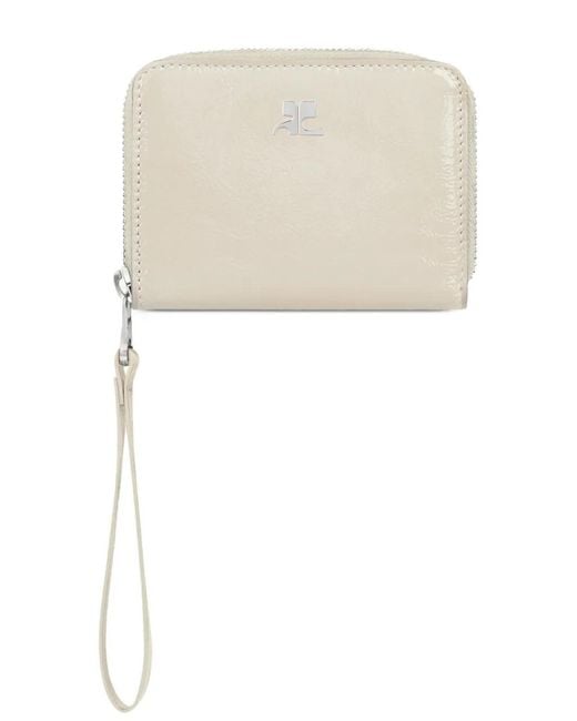 Courreges White Zipped Compact Wallet