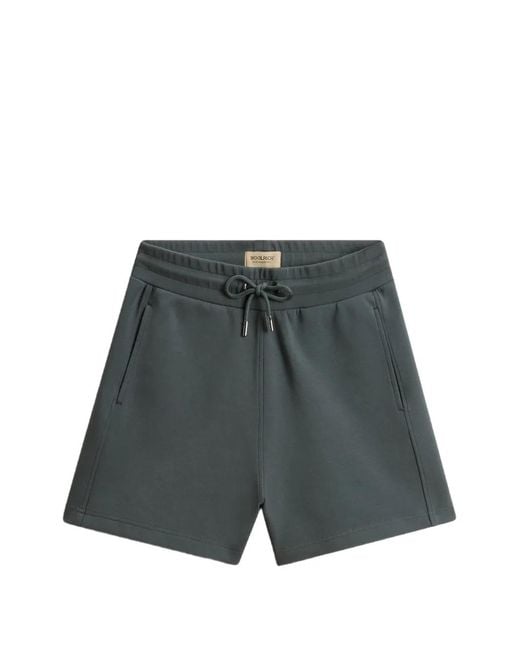 Woolrich Gray Drawstring Logo Shorts