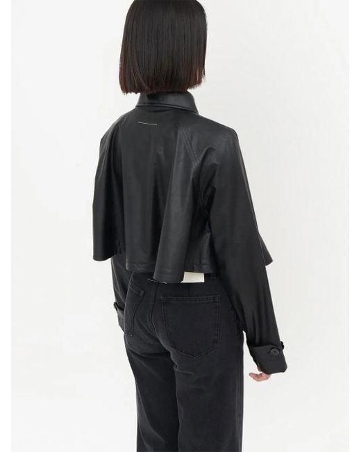 MM6 by Maison Margiela Blue Cropped Trench Jacket
