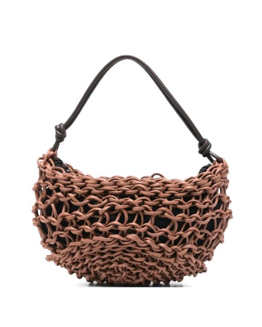 Alienina Brown Aurora Woven Shoulder Bag