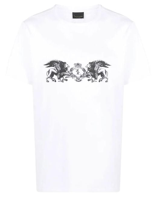 Camiseta con logo en el pecho Billionaire de hombre de color White