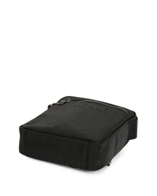 Boss White Logo-Emed Messenger Bag for men