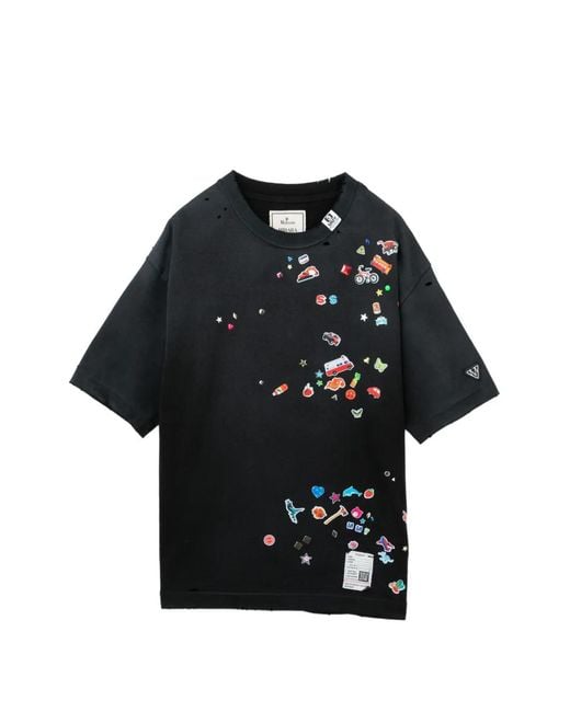Maison Mihara Yasuhiro Black Kids Sticker Printed T-Shirt