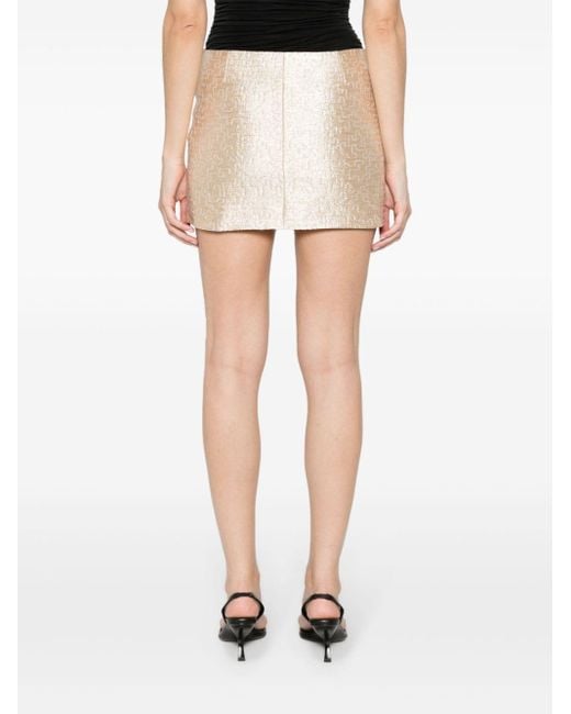 Elisabetta Franchi Natural Crystal-embellished Tweed Mini Skirt