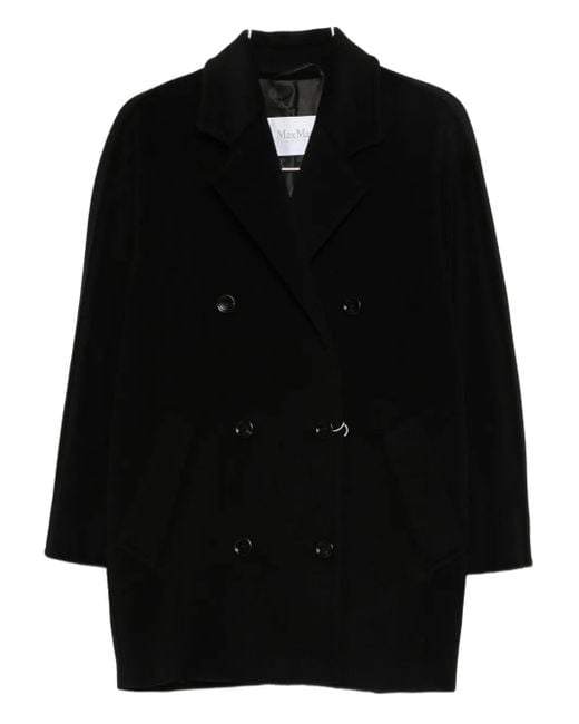 Max Mara Black Rebus Double-Breasted Jacket