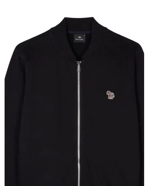 Paul Smith Black Zebra-Patch Zip-Fastening Jacket for men