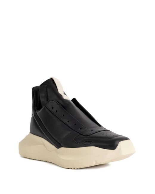 Rick Owens Black Geth Runner Leather Slip-On Sneakers for men