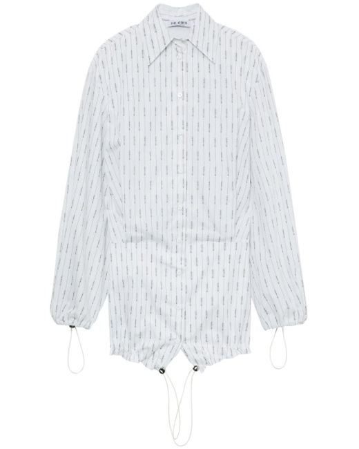 Robe-chemise en coton à fines rayures The Attico en coloris White