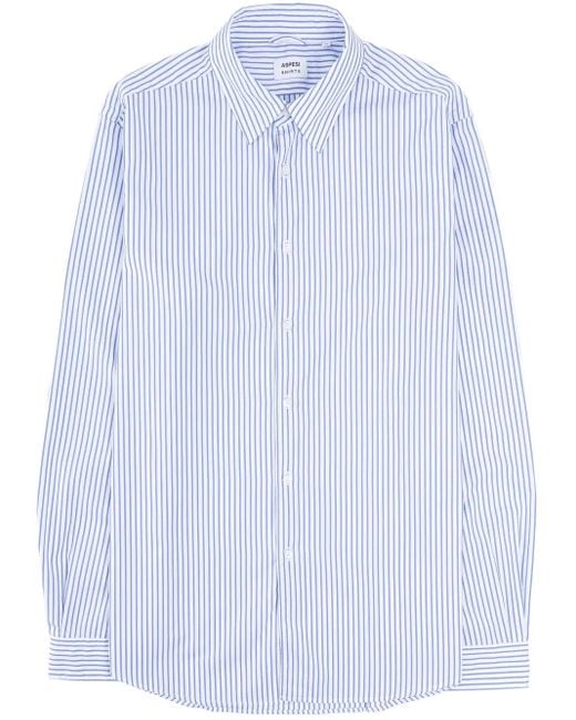 Aspesi Blue Striped Shirt for men