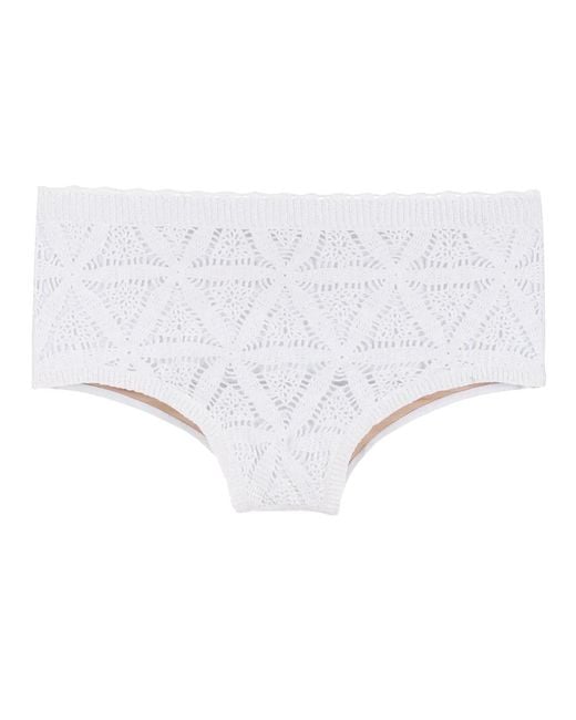 Amir Slama White Crochet Detail Swim Briefs for men