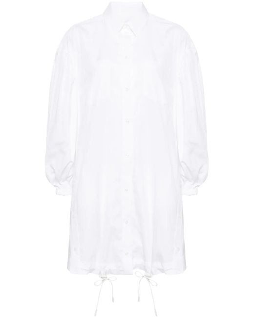 Simone Rocha White Button Placket Trapeze Shirt Dress
