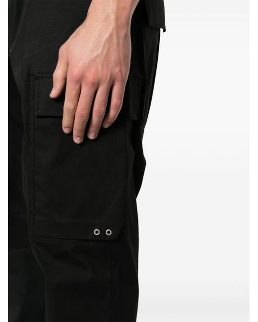 Rick Owens Blue Cropped Drop-crotch Trousers for men