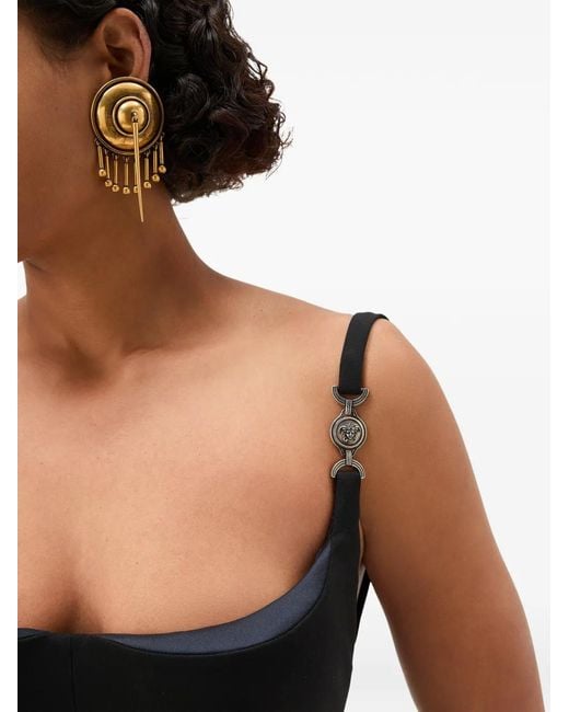 Versace Black Compact Viscose-Jersey Midi Dress