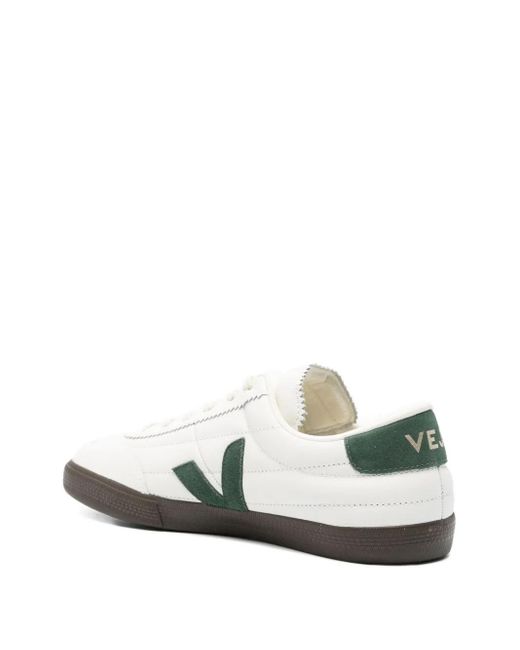Veja White V-Detail Leather Sneakers for men