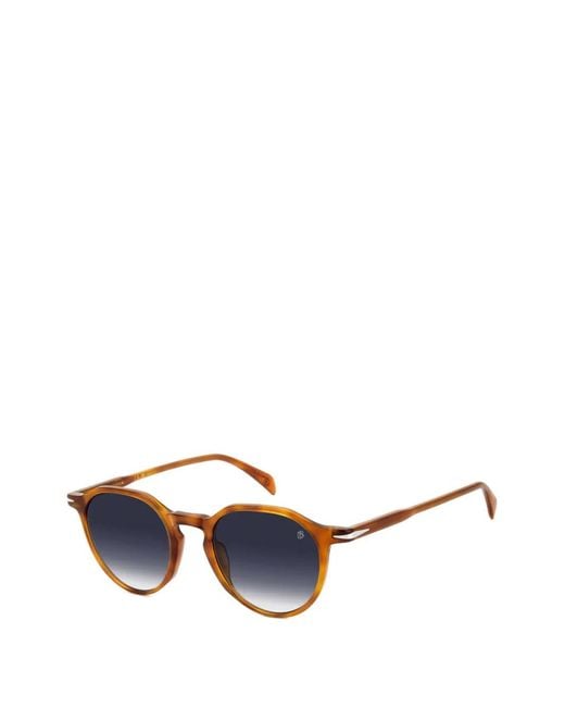 David Beckham Blue Round-Frame Sunglasses