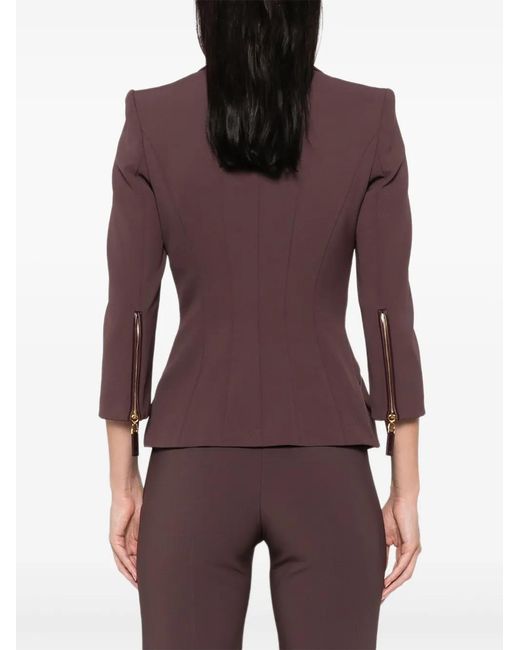 Elisabetta Franchi Purple Double-Breasted Jacket
