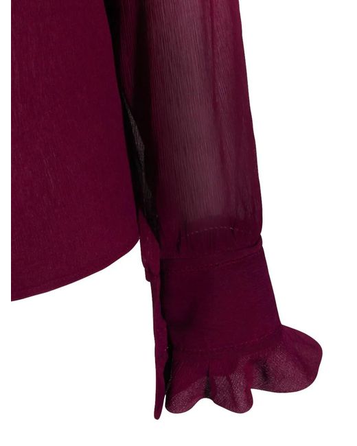 Alberta Ferretti Purple Ruffled Shirt