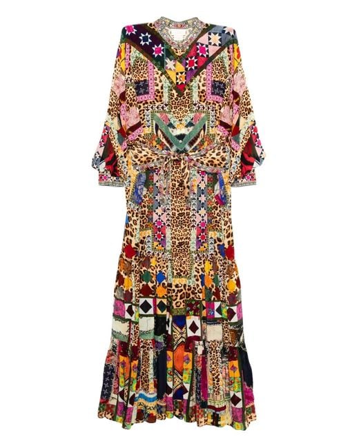 Vestido camisero a capas escalonadas Camilla de color White