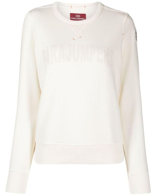 Parajumpers Logo-print Cotton Sweatshirt in White | Lyst