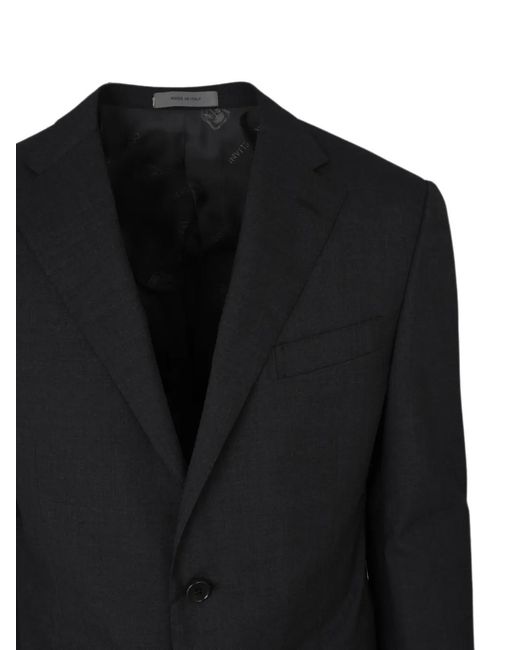 Corneliani Black Single-Breasted Virgin-Wool Suit for men