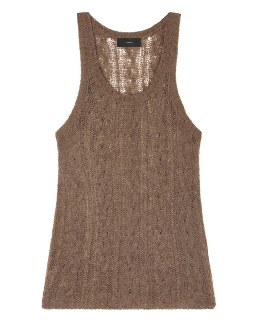 Alanui Brown Desert Drift Cable-Knit Tank Top