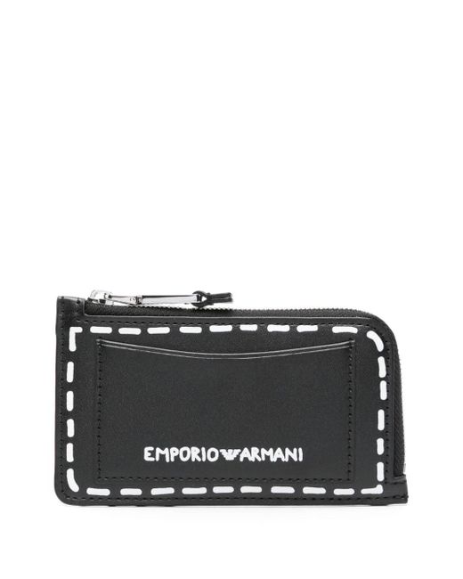 Emporio Armani Black Zipped Card Holder