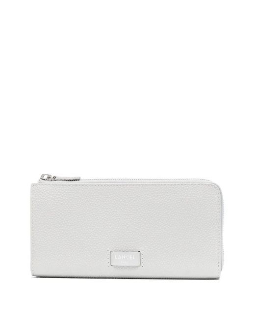 Lancel White Ninon Leather Zipped Wallet