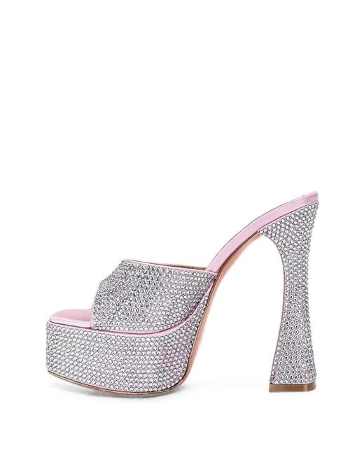 AMINA MUADDI White Dalida Heeled Sandals