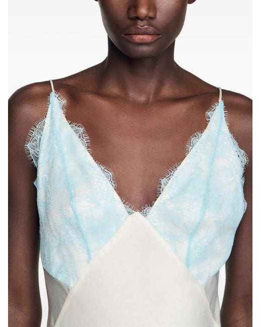 Sandro White Lingerie-Style Maxi Dress