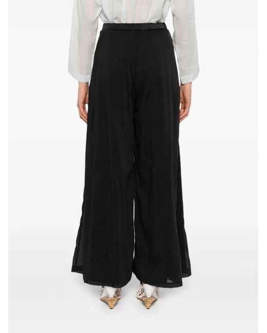 Pantalones palazzo semitranslúcidos Forte Forte de color Black