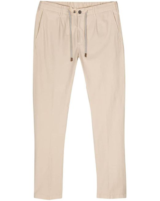 Eleventy Natural Mid-rise Tapered Trousers for men