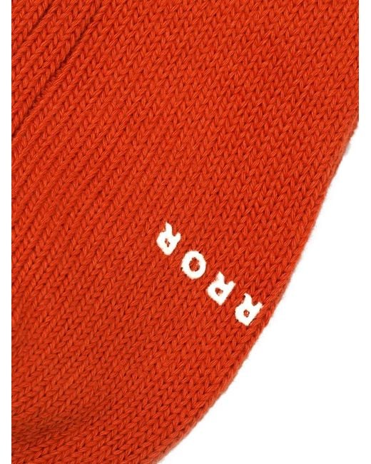 Adererror Orange Ribbed Patch Socks