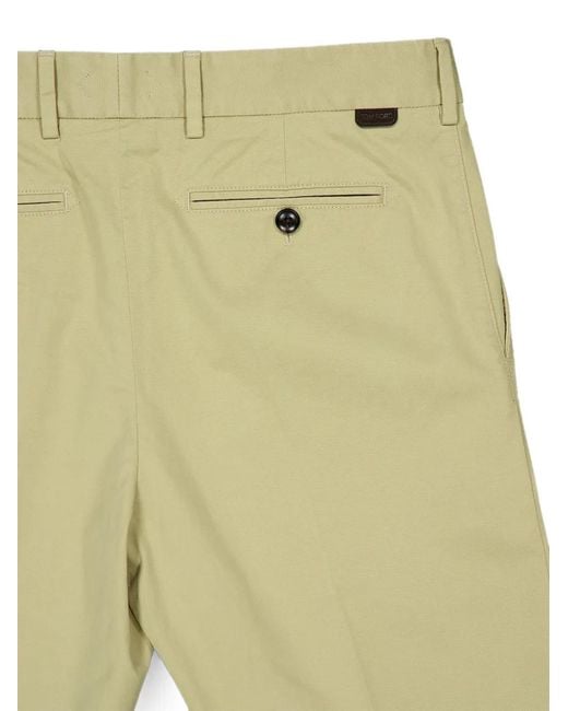 Tom Ford Green Dark Champagne Stretch Cotton Chinos With Logo Patch On The Back for men