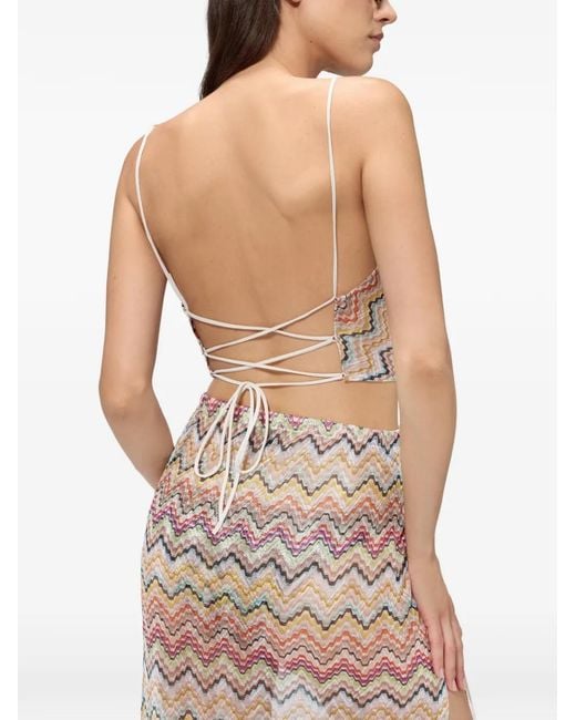 Missoni Natural Printed Scarf-Style Top