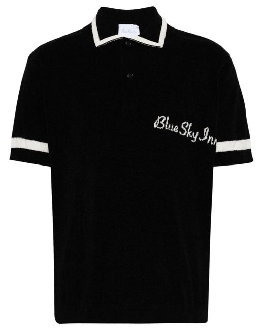 メンズ BLUE SKY INN ロゴ ポロシャツ Black