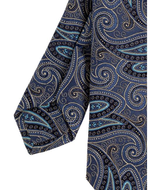 Etro Blue Paisley-Patterned Tie for men