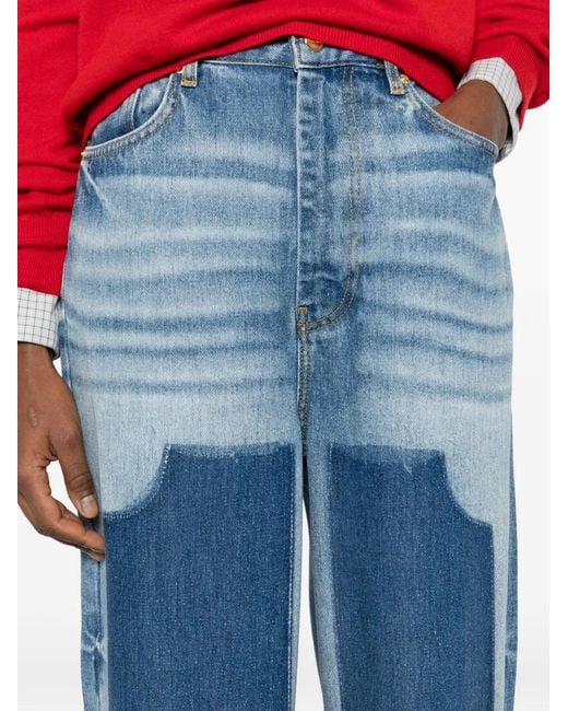 Ganni Blue Weite Baggy-Jeans