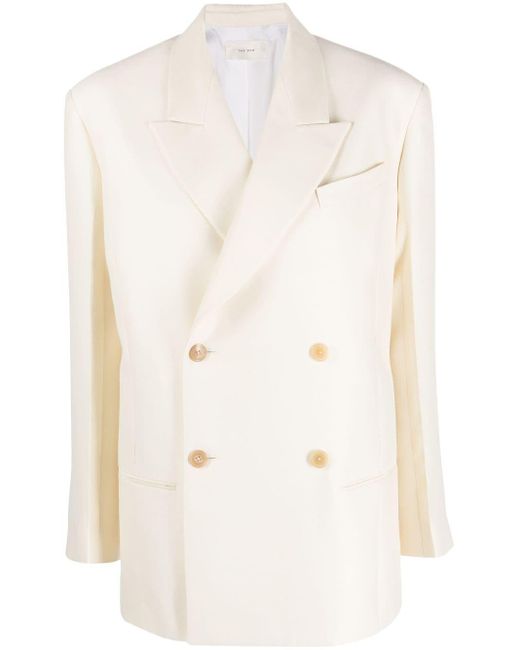 The Row White Cosima Wool-silk Blend Jacket