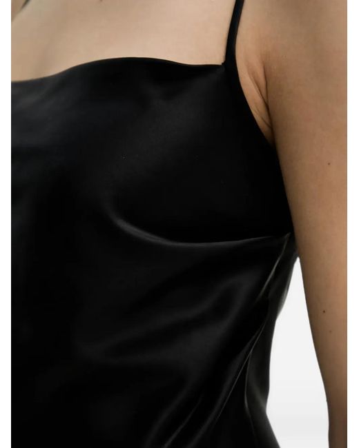 Nanushka Black Macia Side-Slit Midi Dress