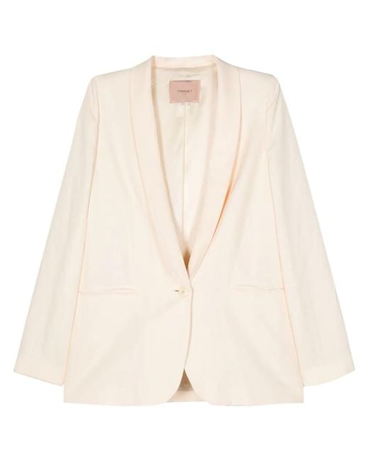 Twinset Natural Shawl-Lapels Single-Breasted Blazer